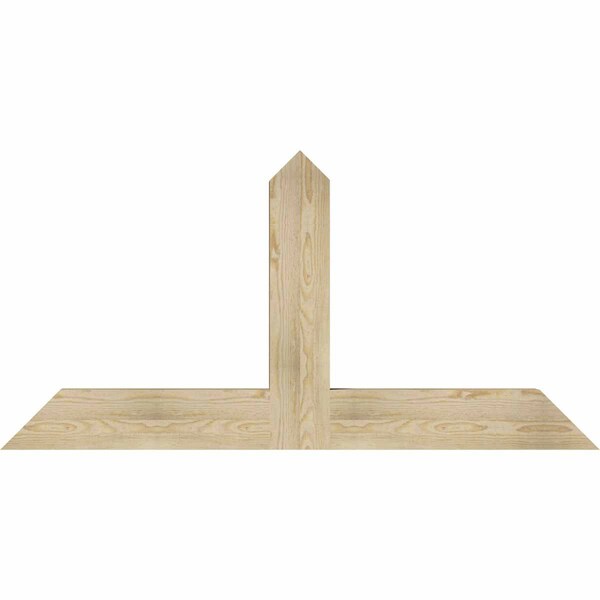 Ekena Millwork Portland Rough Sawn Timber Gable Bracket, Douglas Fir, 60"W x 30"H x 4"D x 6"F, 12/12 Pitch GBW060X30X0406POR00RDF - main